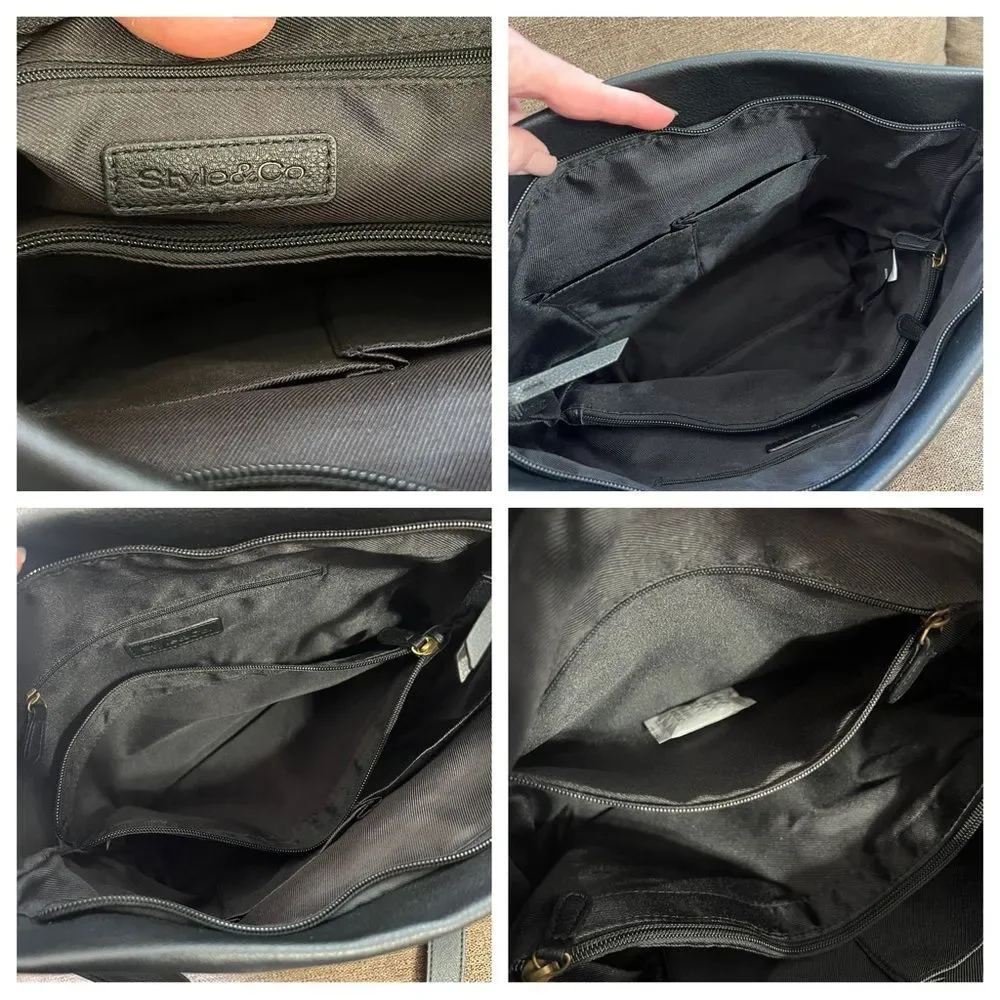 New Style & Co Hudsonn Convertible Hobo Bag in Black